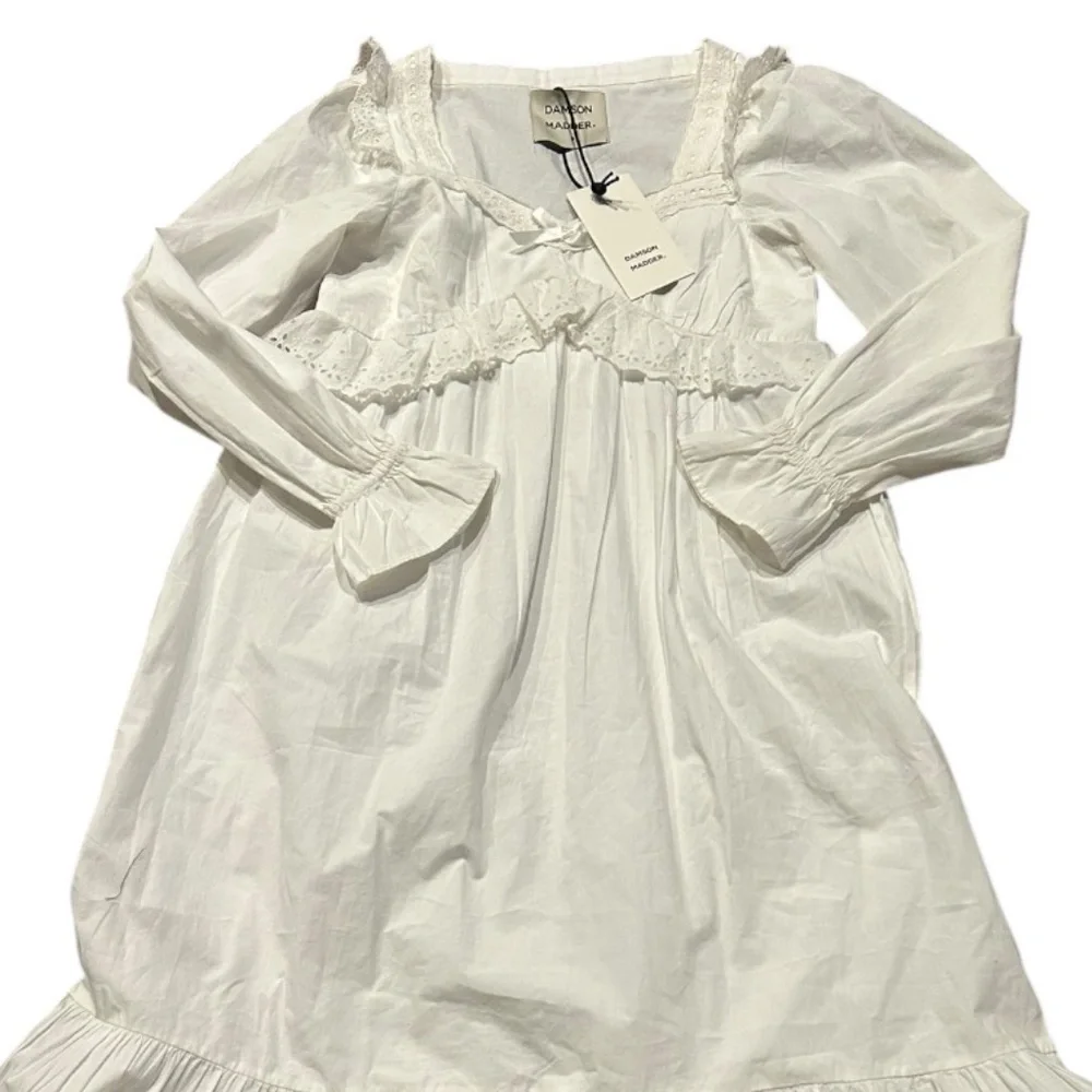 NWT DAMSON MADDER Eyelet Maxi Prairie Dress White Size 8 Anthropologie NEW - Picture 2 of 5